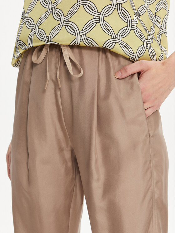 Marella Marella Hlače iz tkanine Galoppo 2413131095 Bež Relaxed Fit