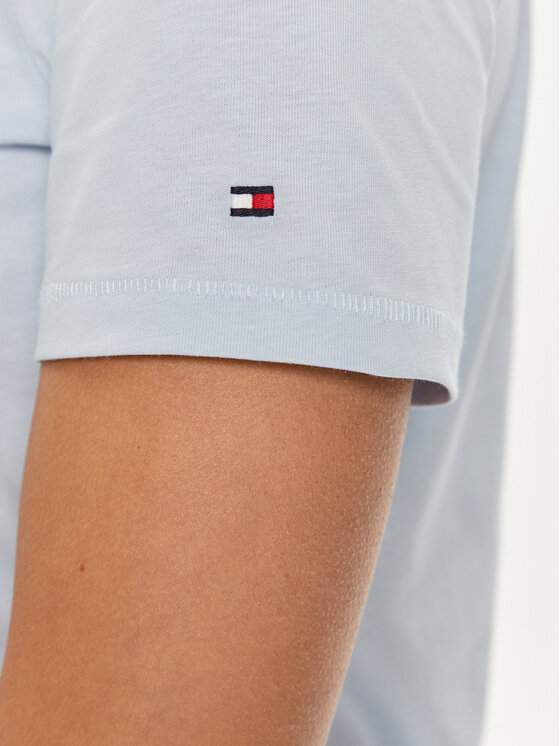 Tommy Hilfiger Tommy Hilfiger T-Shirt Script WW0WW42589 Błękitny Regular Fit