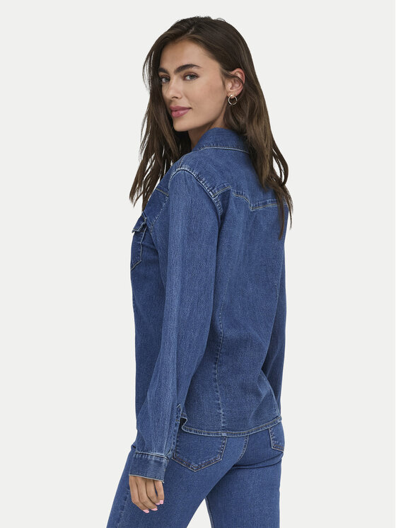 ONLY ONLY džinsiniai marškiniai Sasia 15352339 Mėlyna Slim Fit