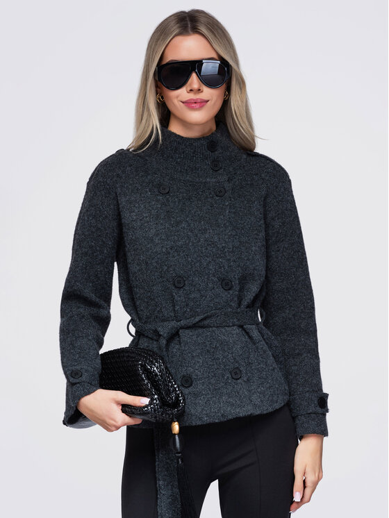 Ombre Ombre Kardigan OW-SW-E0018 Šedá Regular Fit
