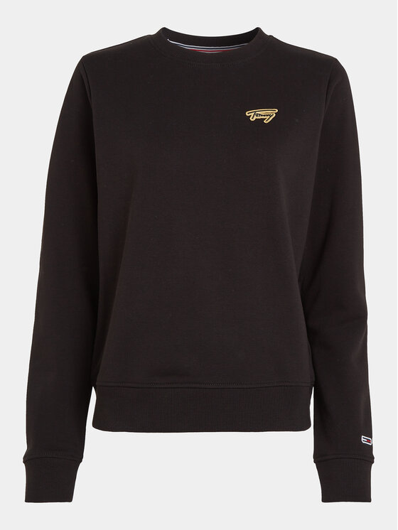 Tommy Jeans Tommy Jeans Mikina Gold Signature DW0DW16906 Čierna Regular Fit