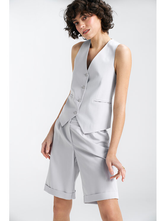 NIFE NIFE Šortky z materiálu SD88 Šedá Relaxed Fit