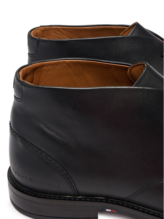 Tommy Hilfiger Tommy Hilfiger Schnürschuhe Corporate Dressy Lth Lace Boot FM0FM05949 Schwarz