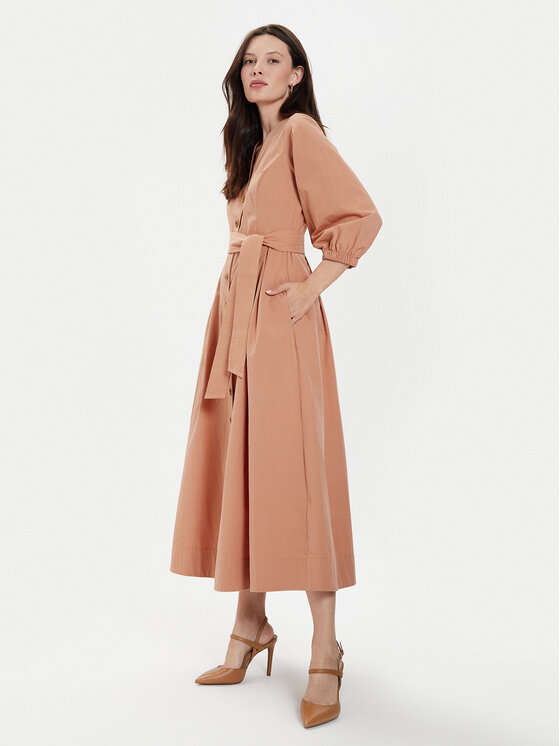 TWINSET TWINSET Srajčna obleka 241TT2051 Oranžna Loose Fit