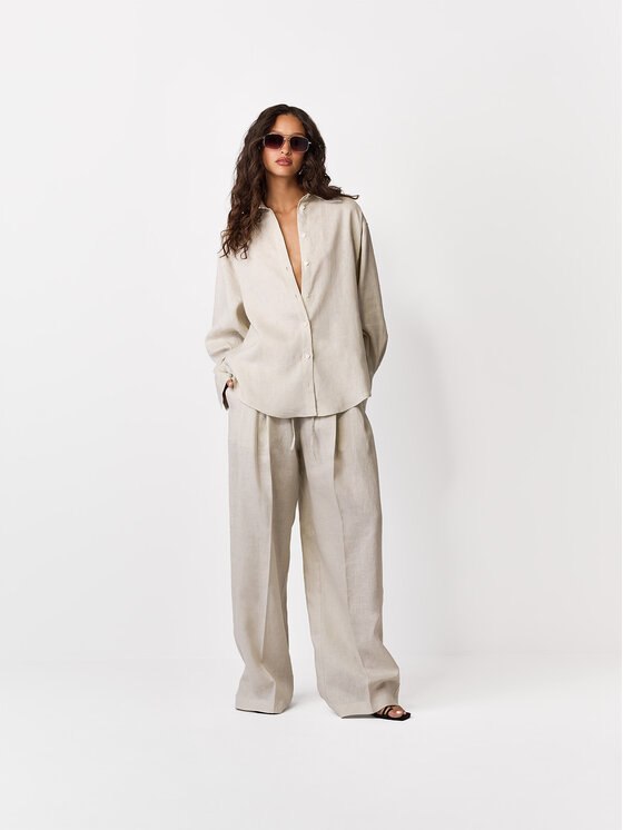 La Mania La Mania Koszula NAMI Kremowy Basic Fit