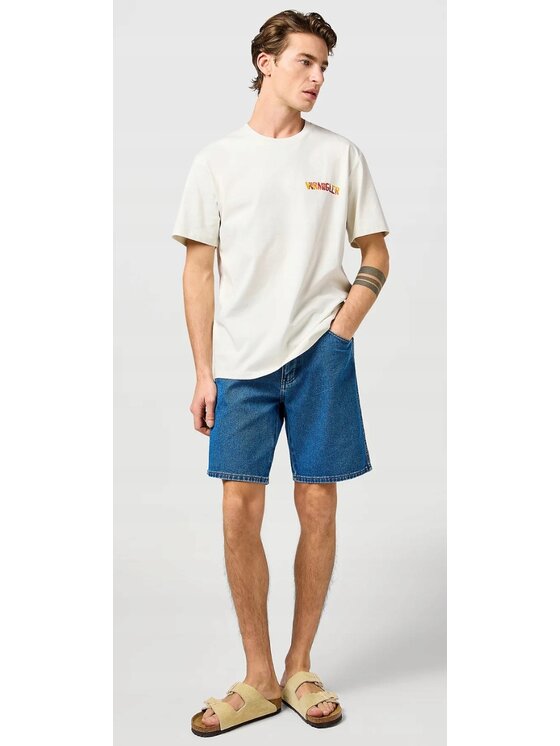 Wrangler Wrangler T-shirt Big Graphic Tee Bianco Regular Fit