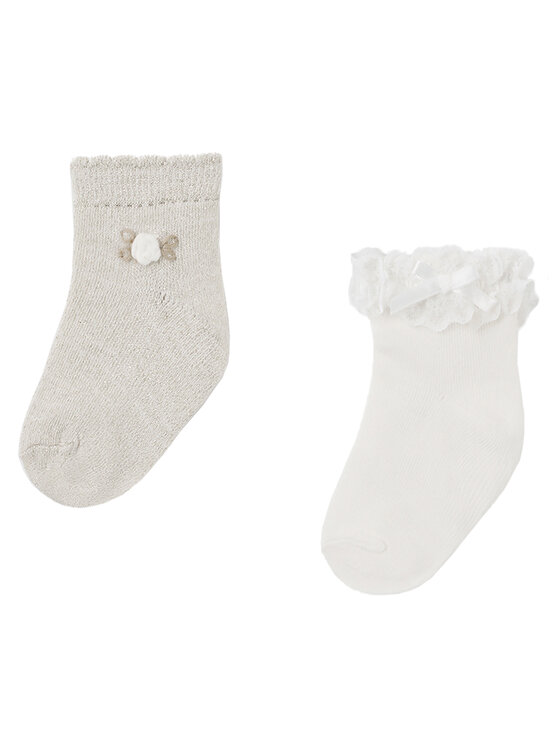Mayoral Mayoral 2er-Set hohe Kindersocken 10655 Beige