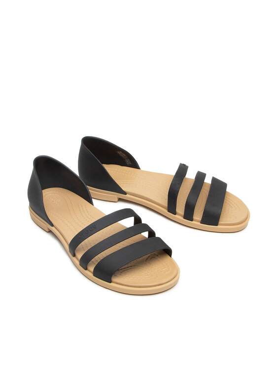 Crocs Crocs Sandały Tulum Open Flat W 206109 Czarny
