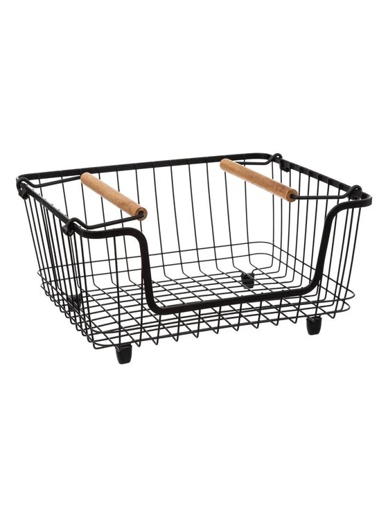 MIAhome MIAhome Koszyk metalowy na półkę 15,7x26,2x33,5 cm ARQANA I Czarny