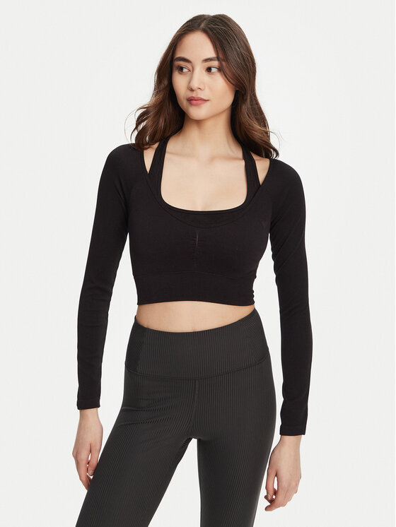 Guess Guess Bluză V5YP06 Z3OA0 Negru Slim Fit
