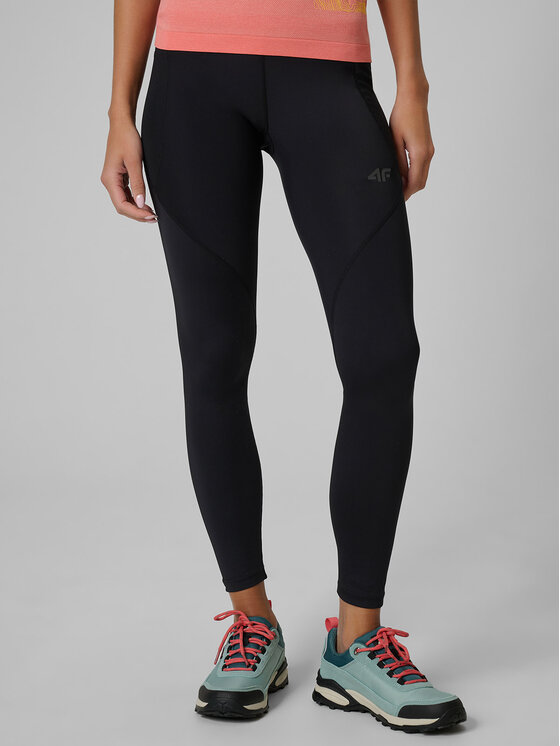 4F 4F Legginsy TREKKING Czarny Slim Fit