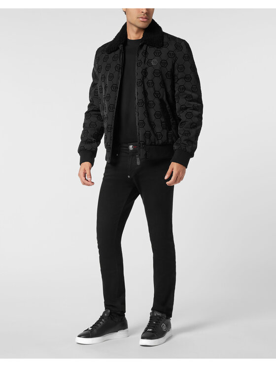PHILIPP PLEIN PHILIPP PLEIN Kurtka bomber 26089 Czarny Regular Fit