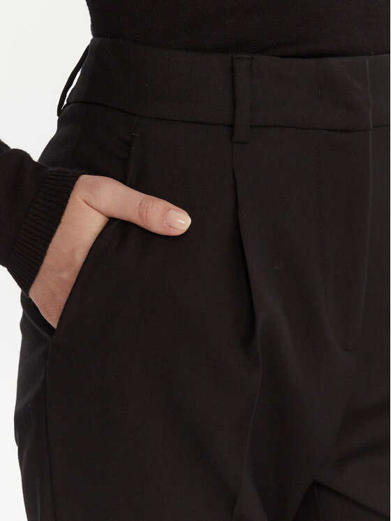 Weekend Max Mara Weekend Max Mara Pantaloni di tessuto Caldaia 2525136152 Nero Regular Fit