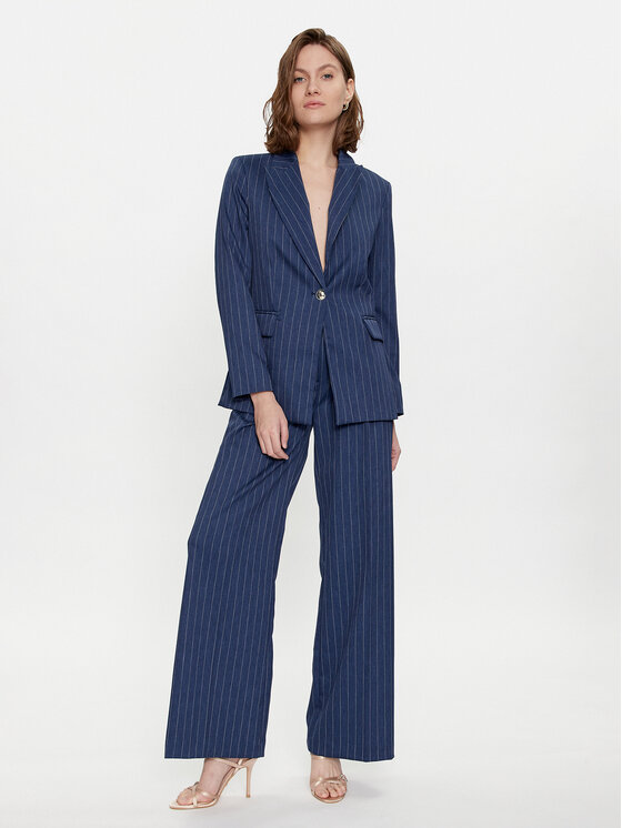 Maryley Maryley Spodnie materiałowe 24EB565/M06 Niebieski Wide Fit