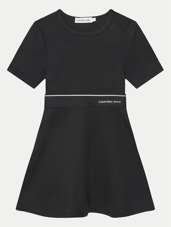 Calvin Klein Jeans Každodenné šaty Logo Tape IG0IG02310 M Čierna Regular Fit