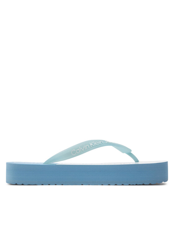 Flip flop Calvin Klein Jeans Beach Sandal Flatform Monologo YW0YW01617 Albastru celest