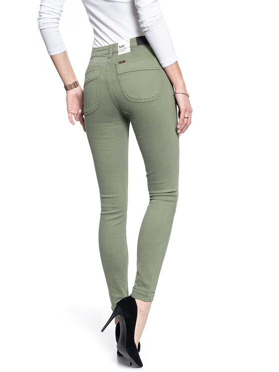 Lee Lee Pantaloni di tessuto SCARLETT HIGH Verde Skinny Fit