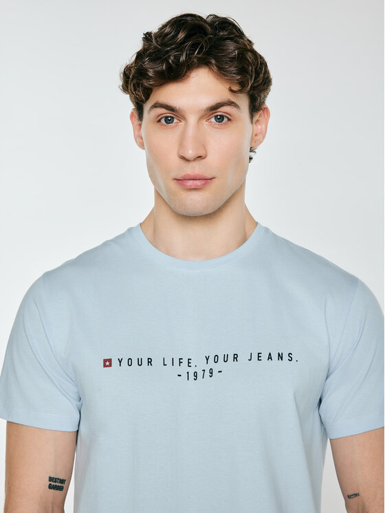 BIG STAR BIG STAR T-Shirt OLIVER Niebieski Basic Fit