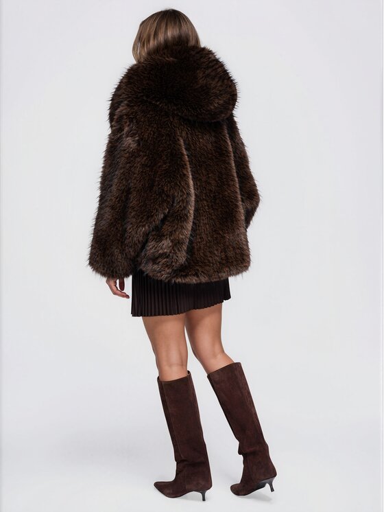 Ombre Ombre Futro OW-FR-E0001 Brązowy Oversize