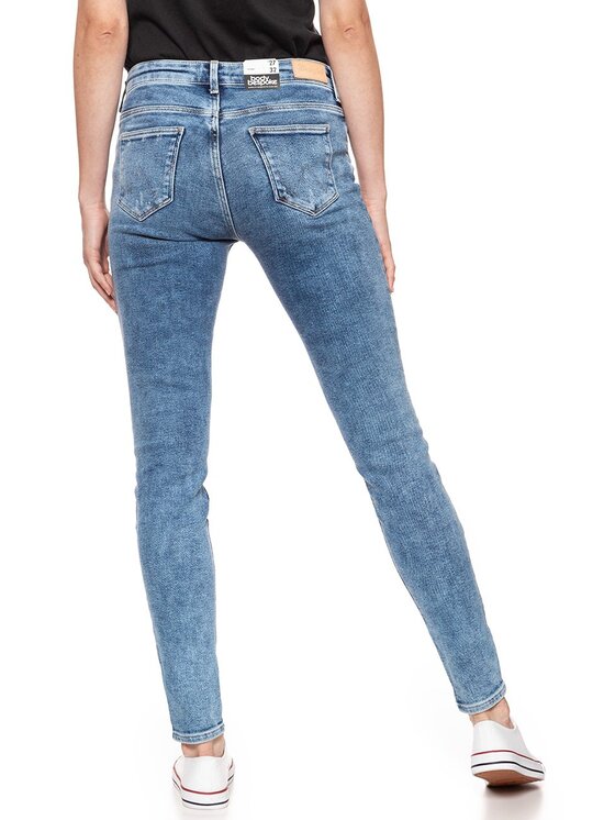 Wrangler Wrangler Jeansy SKINNY Niebieski Skinny Fit