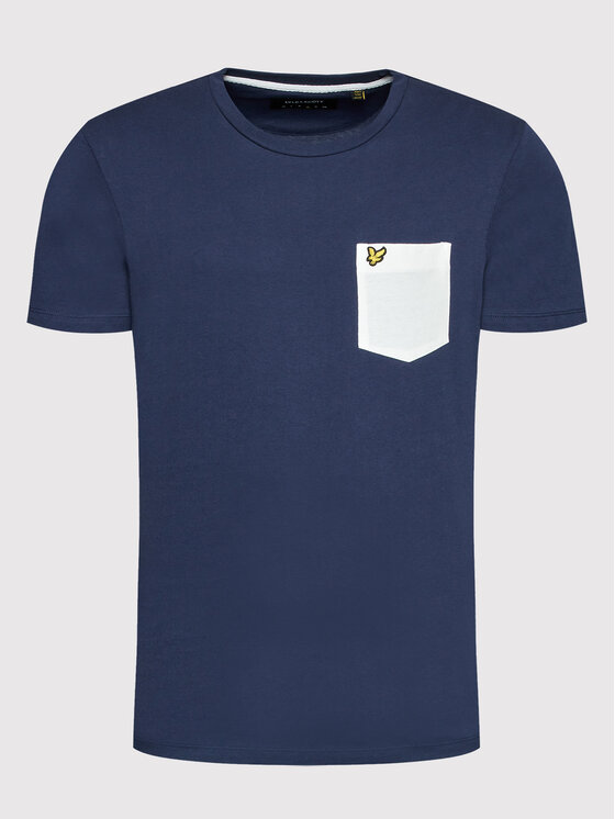 Lyle & Scott Lyle & Scott Majica Contrast Pocket TS831VOG Mornarsko modra Regular Fit