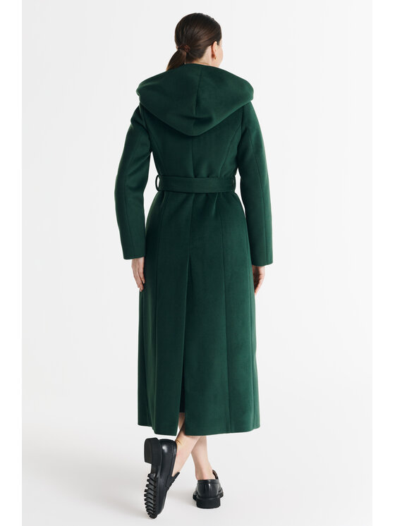Salme Salme Płaszcz wełniany Noelia maxi Zielony Regular Fit