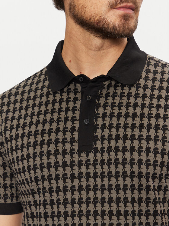 KARL LAGERFELD KARL LAGERFELD Тениска с яка и копчета 745084 551202 Черен Regular Fit