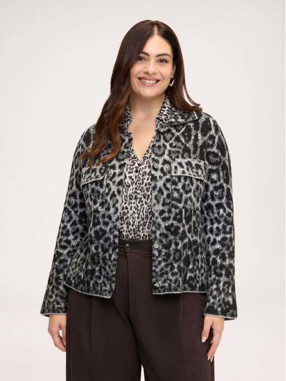 Fiorella Rubino Fiorella Rubino Kardigan M471L008747N0S3 Szary Boxy Fit
