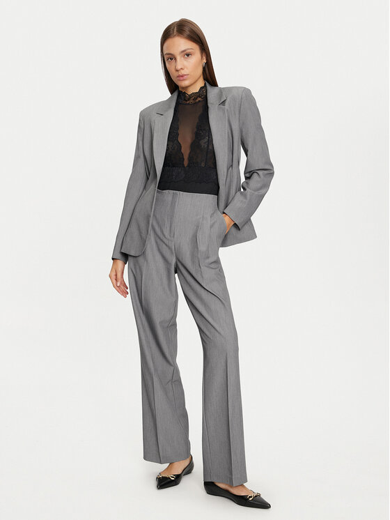 Vero Moda Vero Moda Hlače iz tkanine Vika 10323447 Siva Straight Fit