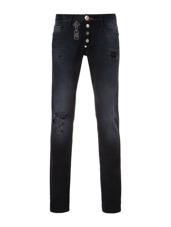 PHILIPP PLEIN PHILIPP PLEIN Džínsy 30758 Čierna Straight Fit