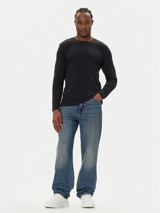 Mustang Mustang Тениска с дълъг ръкав Arlington 1016875 Черен Slim Fit