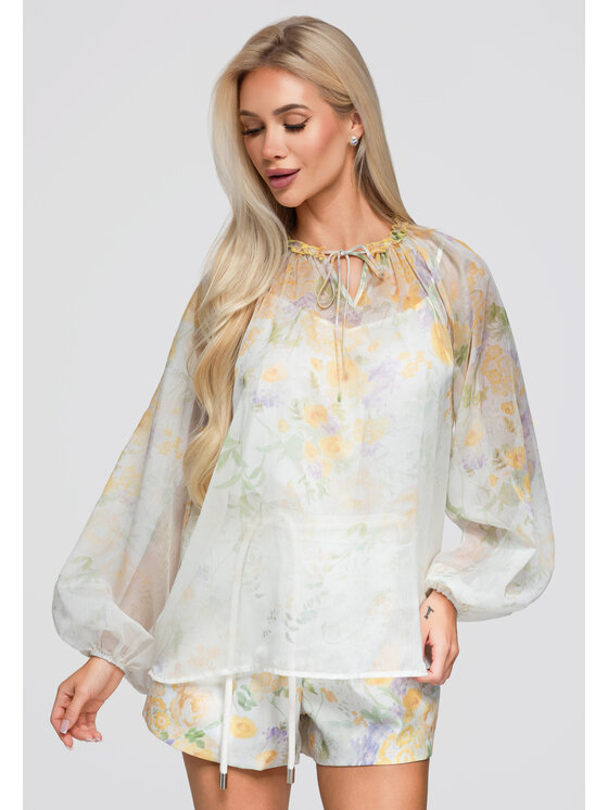 Ombre Ombre Koszula OW-SH-E0063 Żółty Loose Fit