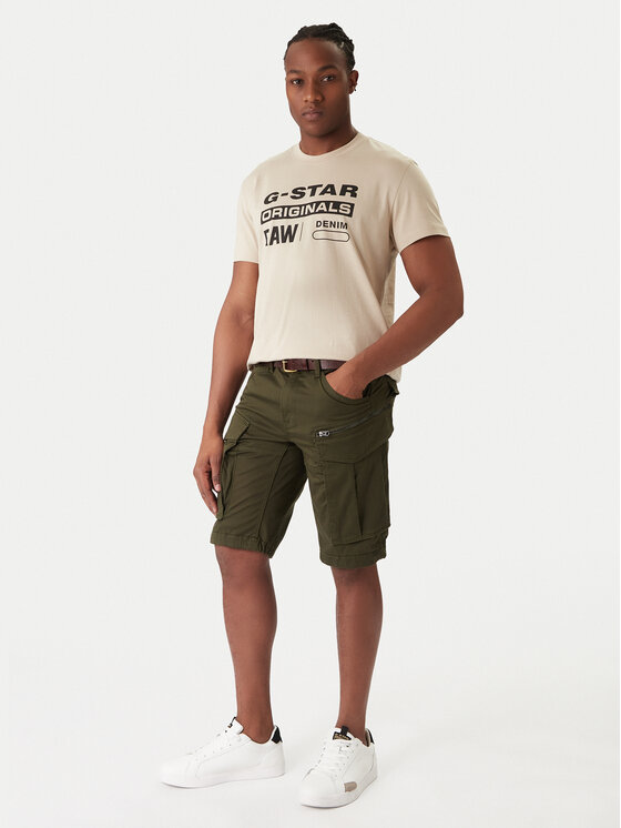 G-Star Raw G-Star Raw Kratke hlače iz tkanine Rovic Zip D26214-5126 6059 Khaki Relaxed Fit