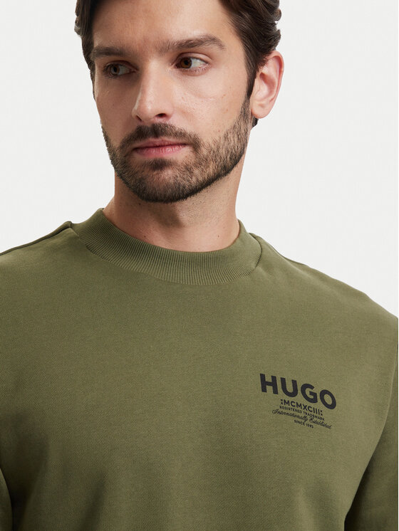 HUGO HUGO Mikina Nespon 50572772 Tmavě zelená Regular Fit