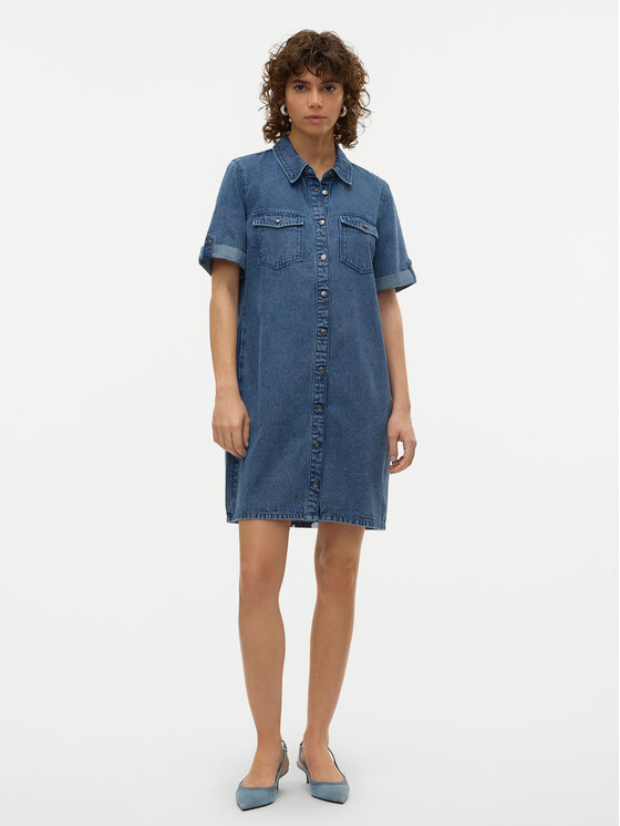 Vero Moda Vero Moda Sukienka jeansowa Jennie 10309665 Niebieski Regular Fit