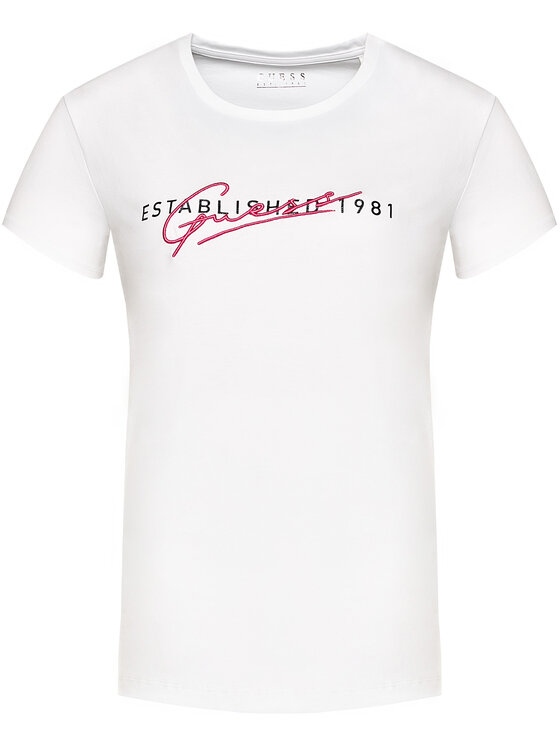 Guess Guess T-Shirt Ss Cn Genziana Tee W0YI47 I3Z00 Bílá Slim Fit