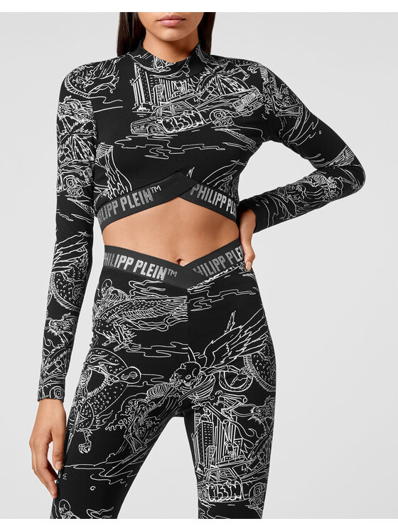 PHILIPP PLEIN PHILIPP PLEIN Koszulka techniczna 3931 Czarny Jogger Fit