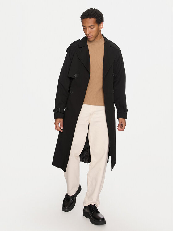 HUGO Hugo Trench Merlyn2431 50516762 Nero Relaxed Fit