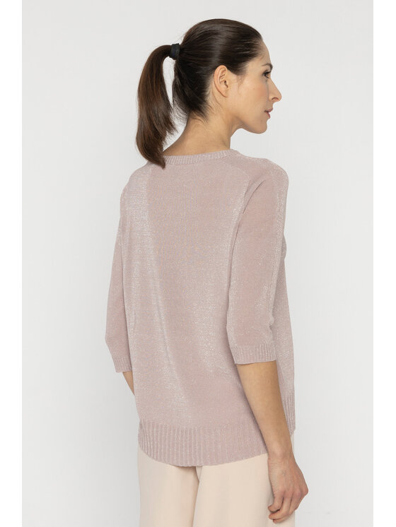 Deni Cler Milano Deni Cler Milano Sweter T-DC-S420-D2-20-31-1 Różowy Regular Fit