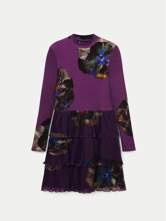 Desigual Desigual Ежедневна рокля Pansee Lacroix 24WWVK34 Виолетов Regular Fit