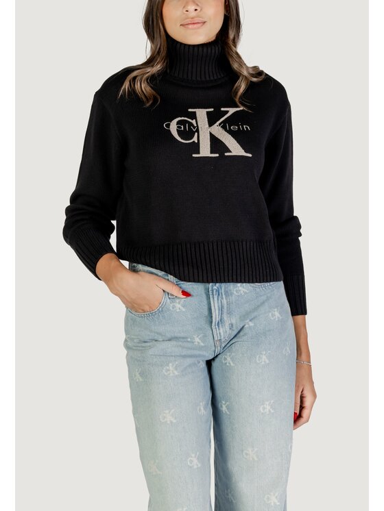 Calvin Klein Jeans Calvin Klein Jeans Πουλόβερ CHENILLE MONOLOGO SW Μαύρο Casual Fit