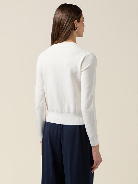 Oltre Oltre Sweter M521J005293N011 Biały Slim Fit