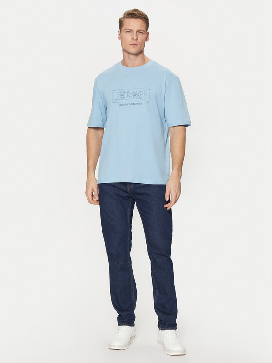 HUGO HUGO T-Shirt Nufrancos 50532095 Niebieski Regular Fit