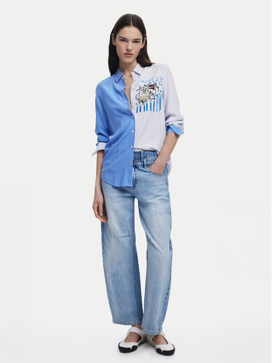 Desigual Desigual Πουκάμισο A Perfect Ride 25SWCW36 Μπλε Regular Fit