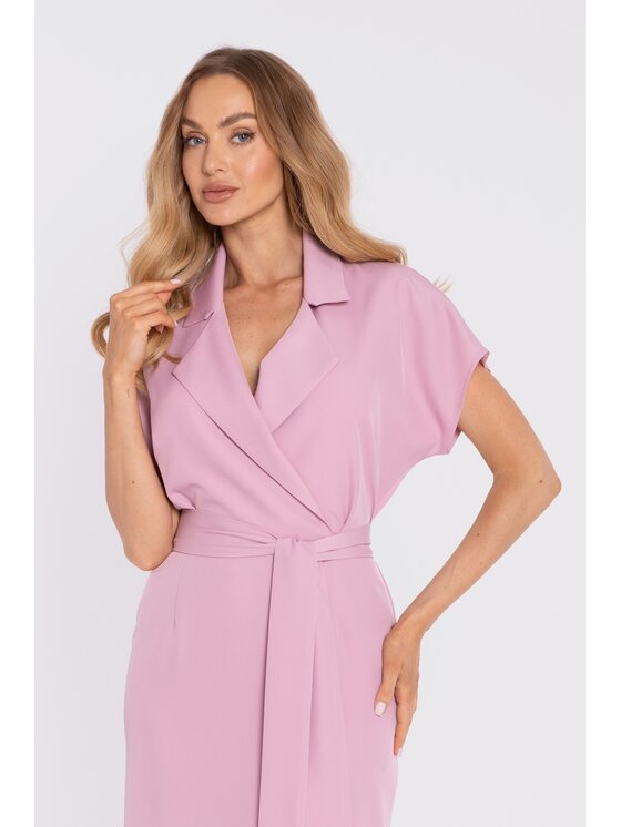 Made of Emotion Made of Emotion Sukienka koktajlowa M919 Różowy Waisted Fit