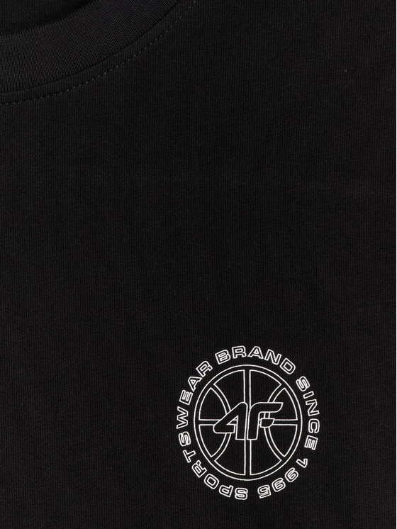 4F 4F Longsleeve FLUID EXPRESSIONS Czarny Regular Fit