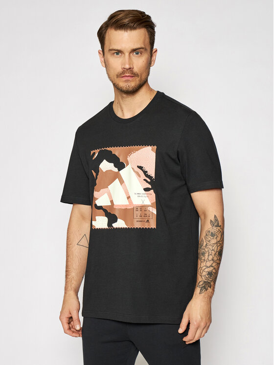 T-shirt Athletics Graphic GN6838 Nero Standard Fit...