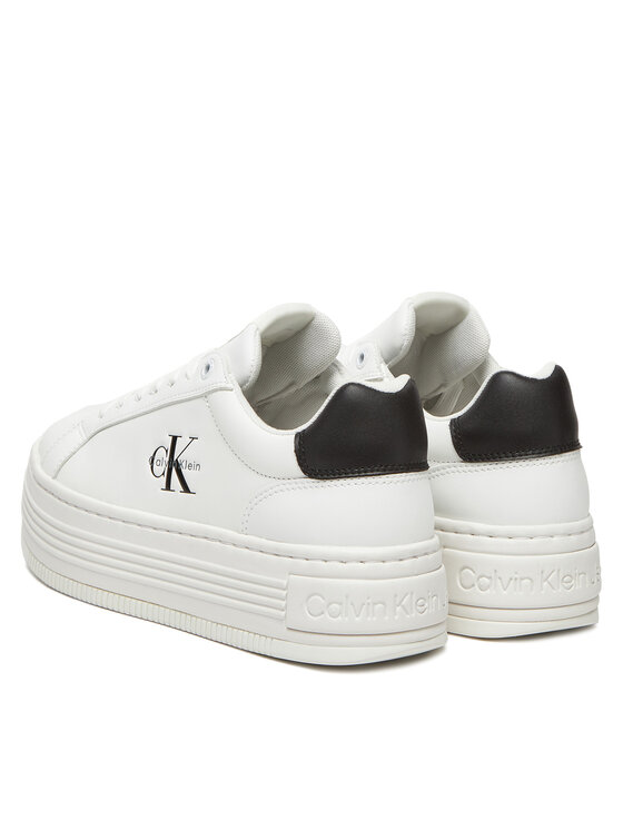 Calvin Klein Jeans Calvin Klein Jeans Sneakersy Bold Flatf Low Lace Lth YW0YW01878 Biały