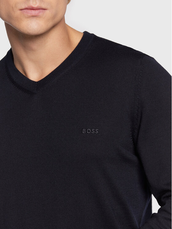 BOSS Boss Megztinis Baram-L 50476363 Tamsiai mėlyna Slim Fit