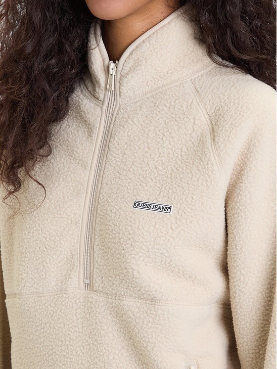 Guess Jeans Guess Jeans Fleecejacke W5BQ18 K1042 Écru Regular Fit